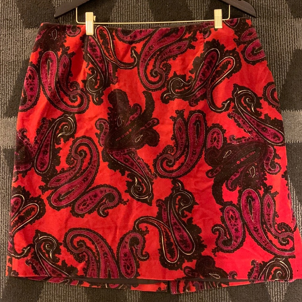 Talbots cotton velour paisley skirt.  Size 20, plus size petite.